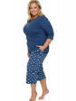 nap granatowa piżama plus size