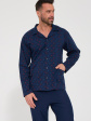 Piżama Męska 114/89 R.3XL-5XL - kolor granatowy, długi rękaw