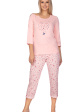 piżama damska 650 3/4 - kolor różowy