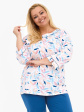 Piżama Cornette 732/452 Amelia 2 3/4 3XL-5XL Damska - kolor biały-morski, 3\\4 rękaw
