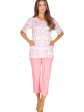 Piżama Damska 634a - kolor różowy, krótki rękaw