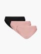 majtki damskie 3lp-195 - kolor czarny/jasny różowy