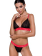 Passion Glamiss SET Nocna Komplet Biustonosz + Stringi - kolor black/red, biustonosze