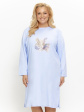 Koszula nocna damska Selia 3661 R.2XL-3XL - kolor niebieski, długi rękaw