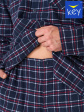 piżama męska flanela mns 414 b23 - kolor granatowy/kwadraty