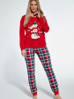 piżama cornette 671/348 snowman s-2xl damska - kolor czerwony