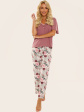 Piżama Finess 720 - kolor jagodowy, krótki rękaw