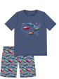 Piżama BOY Kids 789/103 Route 66 - kolor jeans, krótki rękaw
