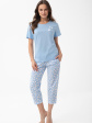 Piżama Luna 1301 M-XL L26 - kolor niebieski, krótki rękaw
