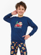 piżama cornette young boy 966/172 teddy 2 christmas 134-164 - kolor granatowy