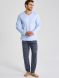 Piżama Taro Mark 3476 3XL-4XL Z25/26 Męska - kolor błękitny, długi rękaw