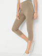 legginsy gładkie le002 3/4 - kolor beżowy