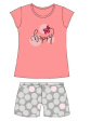 Piżama Girl Young 788/100 Happy - kolor różowy, krótki rękaw