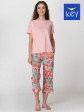 Piżama KEY LNS 904 A22 S-XL - kolor różowy, krótki rękaw