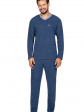 piżama męska 592a frotte - kolor niebieski