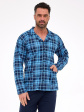 Piżama Cornette 114/82 M-2XL Męska Rozpinana - kolor granatowy, rozpinane