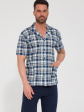 Piżama Męska 318/61 R.3XL-5XL - kolor granatowy/biały, krótki rękaw