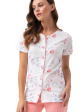 piżama damska 476 r.3xl - kolor biały/różowe kwiaty