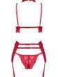 Beauty Night Velvet Sin SET Bn6762 Nocna Komplet Biustonosz + Stringi + PAS Do Pończoch