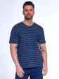 Piżama Męska 325/175 Lagoon R.3XL-4XL - kolor granatowy, krótki rękaw