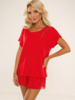 piżama de lafense 738 s-2xl - kolor czerwony