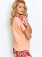 Piżama Blossom 2889 - kolor łososiowy, krótki rękaw