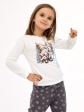 Piżama Cornette Kids Girl 977/190 Friends Christmas 86-128 - kolor ecru, dziewczęce