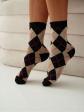 skarpety milena 0200-195 romby vintage 37-41 - kolor czarny