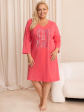 Koszula nocna damska Regina 2015 7/8 XL-5XL Z26 - kolor różowy, krótki rękaw