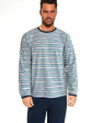 Piżama Męska Various 138/50 R.3XL-5XL - kolor niebieski/paski, długi rękaw