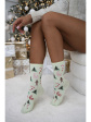 Skarpety Milena 1283-045 Choinki HO HO 37-41 - kolor pistacjowy