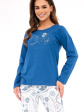 Piżama Cornette 655/442 Day&night S-2XL - kolor jeans, długi rękaw