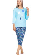 piżama damska 976 3/4 - kolor niebieski