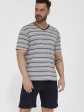 Piżama Męska Various 330/54 R.3XL-5XL - kolor szary, krótki rękaw