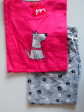 Piżama Damska Piesek - kolor różowy, krótki rękaw