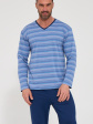 Piżama Męska Various 139/49 R.3XL-5XL - kolor niebieski/paski, długi rękaw