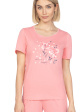 Piżama Damska 655a - kolor różowy, krótki rękaw