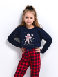 Piżama Sensis Amma Kids Girls Christmas - kolor granatowy, dziewczęce