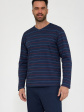 Piżama Męska Various 139/50 R.3XL-5XL - kolor granatowy/paski, długi rękaw