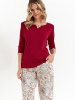 piżama cana 487 3/4 s-xl - kolor wino