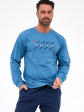 Piżama Cornette 322/301 Marathon S-2XL Męska - kolor niebieski, długi rękaw
