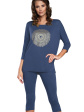 Italian Fashion Mandala R.3/4 SP.3/4 Nocna Piżama - kolor granat, piżamy