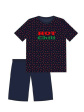 Piżama Fun&young BOY 146/42 HOT Chili - kolor granatowy, krótki rękaw