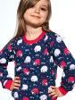 Piżama Cornette Kids Girl 032/168 Meadow - kolor granatowy, dziewczęce