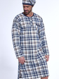 Koszula Nocna Męska 110/30 - kolor beżowy/jeans, koszule