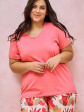 Piżama Tessa 3153 R.2XL-3XL - kolor malinowy, krótki rękaw