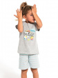 Piżama Girl Kids 787/71 Relax - kolor melange szary, krótki rękaw