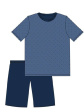 Piżama Męska 323/148 BEN - kolor jeans, krótki rękaw