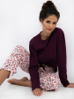 Piżama Sensis Heidi S-XL - kolor burgund, długi rękaw
