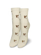 Skarpety Milena 0200-142 Głowy Misia 37-41 - kolor ecru, skarpety bawełniane